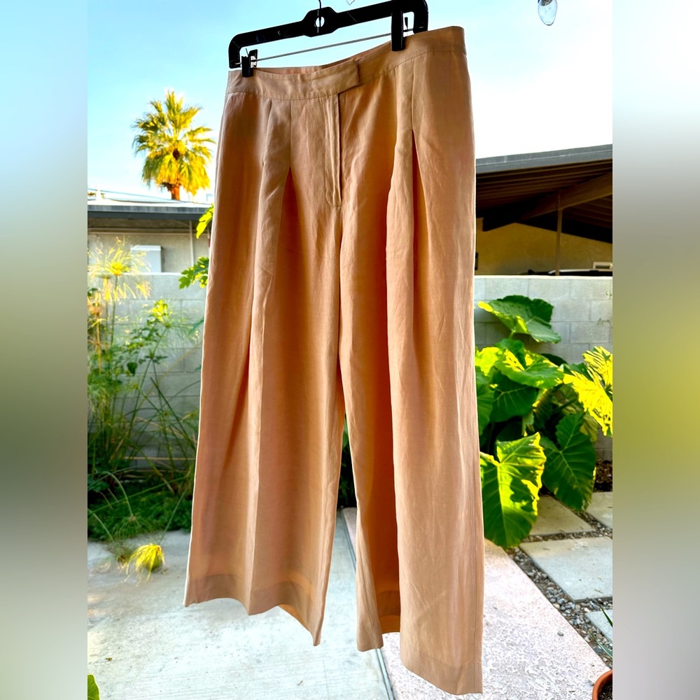 Light Pink Wide Leg Boho Pants by a Brooks Brothers, size 12